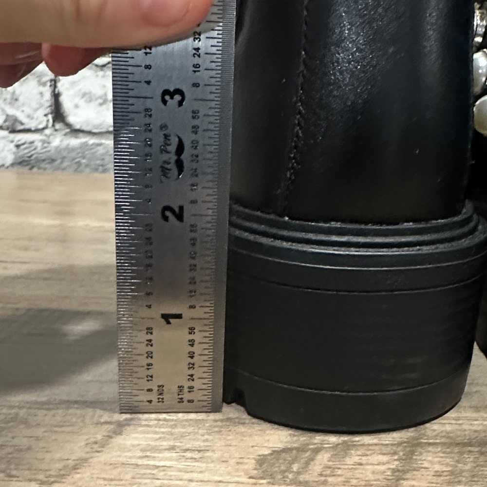 EUC Zara Black Ankle Boots with Pearl Embellishments - Picture 7 of 11